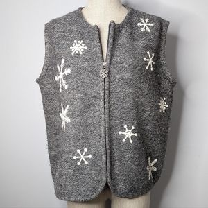 Cabela's Wool Snowflake Full Zip Vest, size M